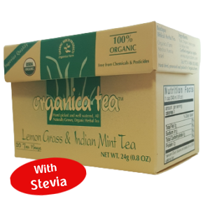 100% organic herbal infusion - lemongrass & Indian mint With stevia